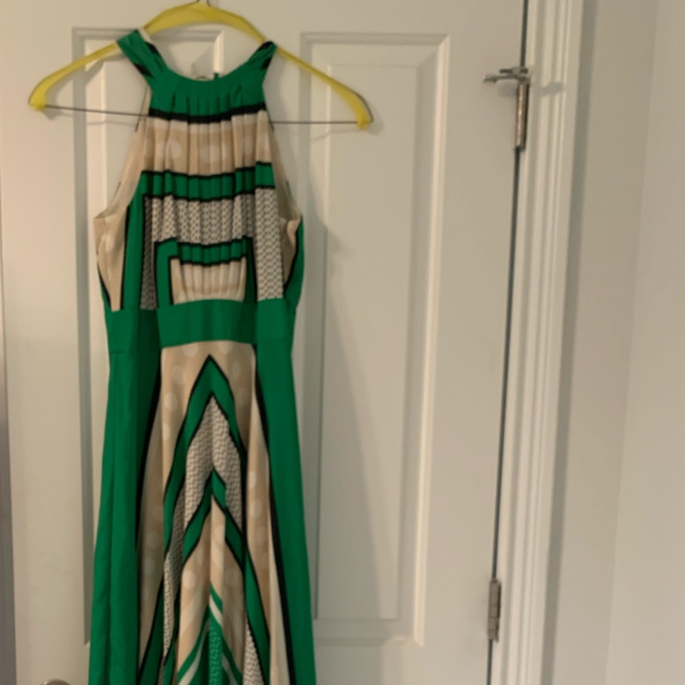 Gorgeous green and tan maxi dress